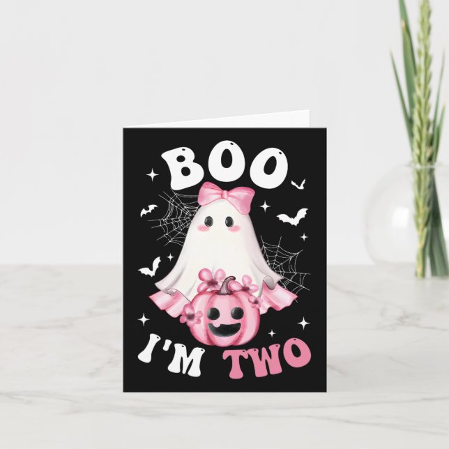 Tarjeta Boo, soy el segundo Chica de cumpleaños, Calabaza  (Anverso)