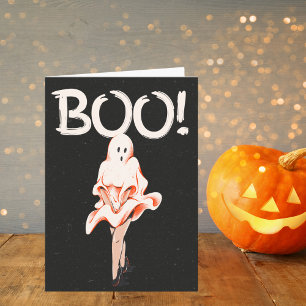 Tarjeta ¡Boo! Vintage Ghost Costume Halloween