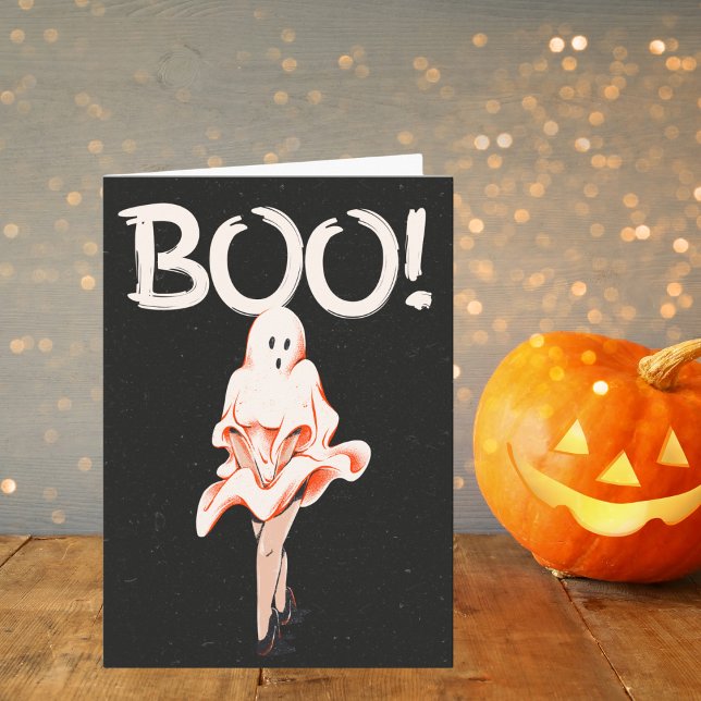 Tarjeta ¡Boo! Vintage Ghost Costume Halloween (Subido por el creador)