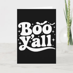 Tarjeta Boo Y'all Frase de Halloween Retro Sureña Ba