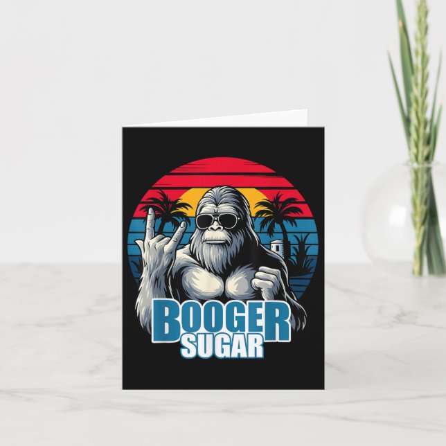Tarjeta Booger Sugar Sasquatch Funny Gorilla Bigfoot (Anverso)