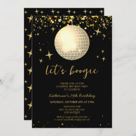 Tarjeta Boogie Retro Disco Ball Purpurinas Cumpleaños