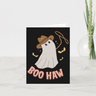 Tarjeta Boohaw Ghost Halloween Cowboy Cowgirl Retr
