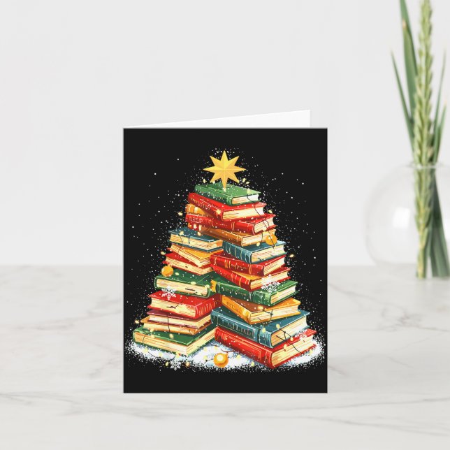 Tarjeta Book Christmas Tree Reading  (Anverso)