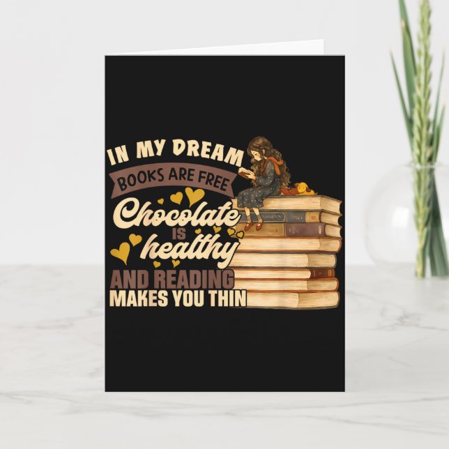 Tarjeta Book Lover Gift Reading Gift Sweet Chocolate Lover (Anverso)