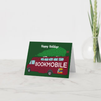 Tarjeta Bookmobile con Árbol de Navidad en el Personalizad