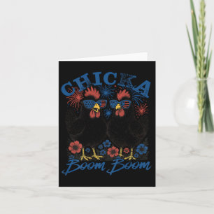 Tarjeta Boom De Chicka Boom Pollo Patriótico 4 De Julio Ee
