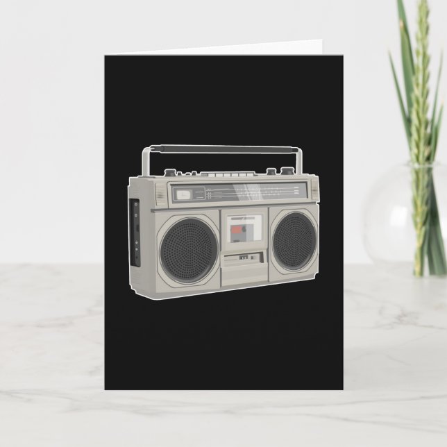 Tarjeta Boombox bass rap de hip hop de música retro de los (Anverso)
