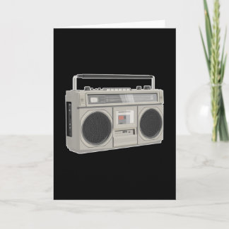 Tarjeta Boombox bass rap de hip hop de música retro de los