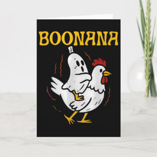 Tarjeta Boonana Jinete Pollo Halloween Fantasma Espeluznan
