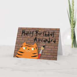 Tarjeta Booo The Cat , Divertido Personalizado Tiger Kids 