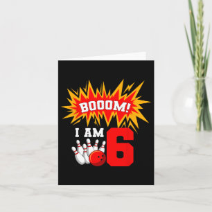 Tarjeta ¡Booom! Soy 6 Bowday Party Bowler Bday 6
