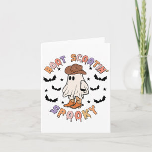 Tarjeta Boot Scoot Spooky Funny Western Halloween Cowboy G