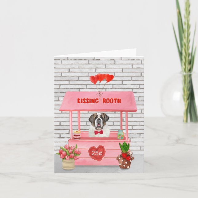 Tarjeta Booth de besada El día de San Valentín Perro de Sa (Anverso)