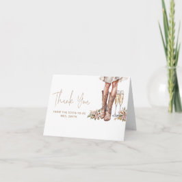 Tarjeta Boots And Bubbly Bridal Shower Gracias