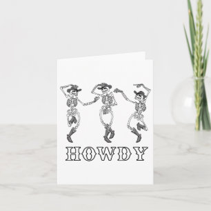 Tarjeta Boots de Cowgirl de baile de Cowboy de Skeleton re