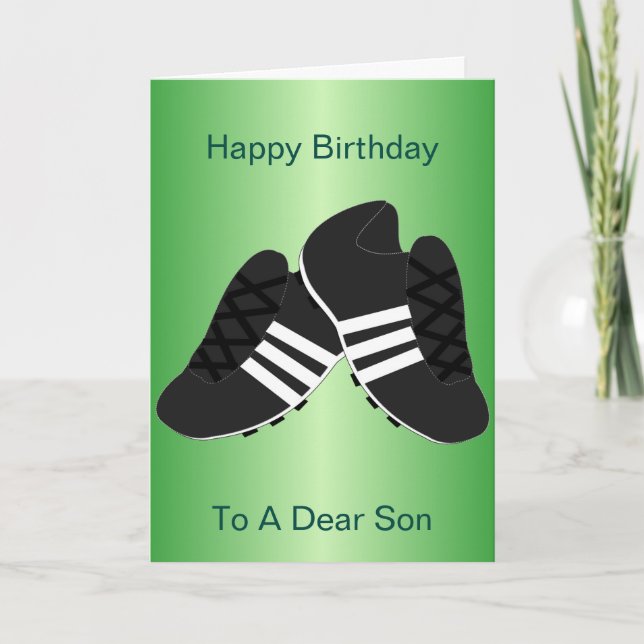 Tarjeta Boots de fútbol Cumpleaños Personalizado (Anverso)