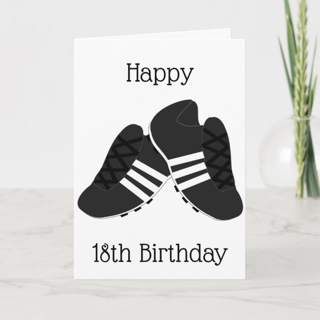 Tarjeta Boots de fútbol personalizados por decimoctavo cum (Anverso)