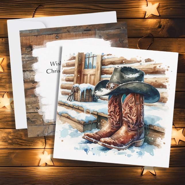 Tarjeta Boots de vaquero en los Navidades de la Porcha Fro (Subido por el creador)