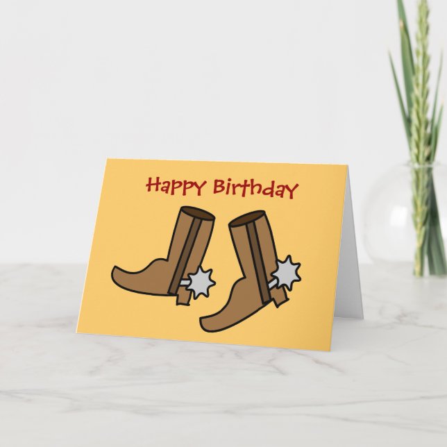 Tarjeta Boots de vaquero en vez de estar bailando en el oe (Anverso)