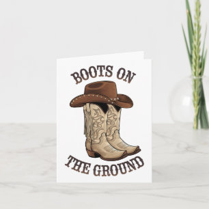 Tarjeta Boots De Vaqueros Occidentales En La Línea De Tier