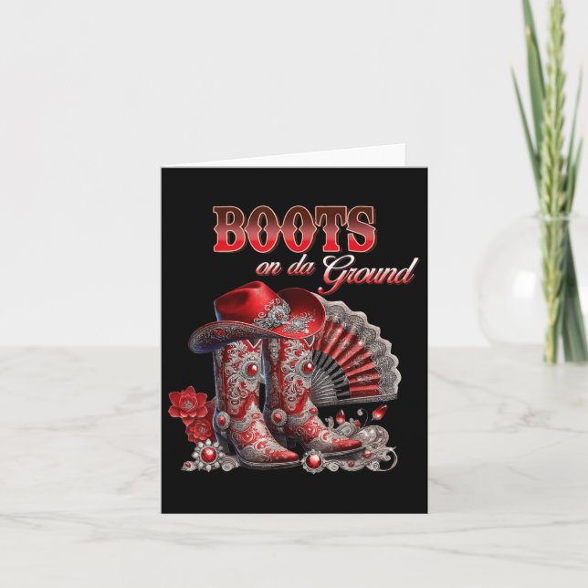 Tarjeta Boots En El Bote De Bote De La Tierra Cowboy Weste (Anverso)