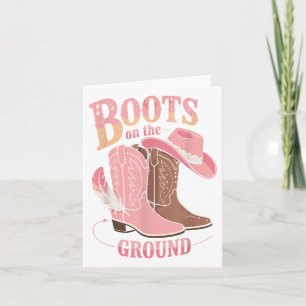 Tarjeta Boots En El Suelo Niña Negra Occidental Donde