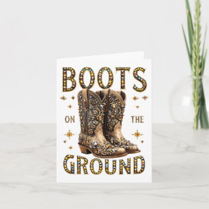 Tarjeta Boots En El Suelo Niña Negra Occidental Donde