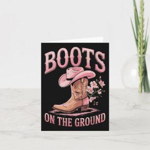 Tarjeta Boots En El Suelo Niña Negra Occidental Donde