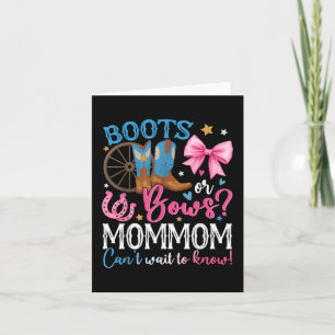 Tarjeta Boots O Bows Mamá Te Ama Género Revelar Familia