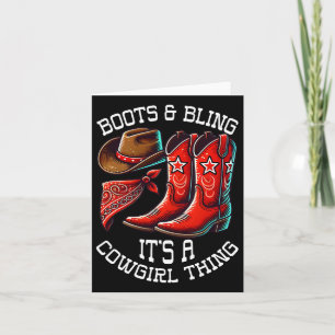 Tarjeta Boots Y Bling Cowgirl Rodeo Hípica En Wes