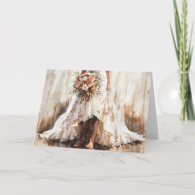 Tarjeta Boots y sentimientos de los Bodas de florecimiento (Anverso)
