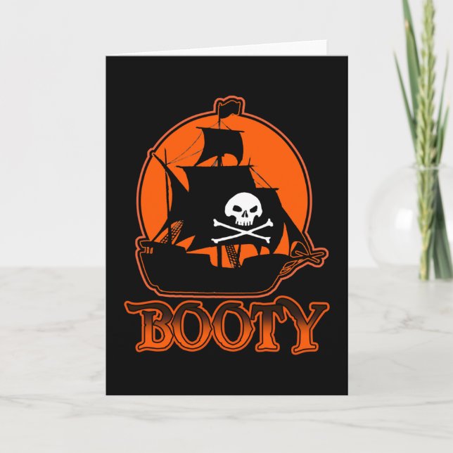 Tarjeta Booty pirata de Halloween (Anverso)