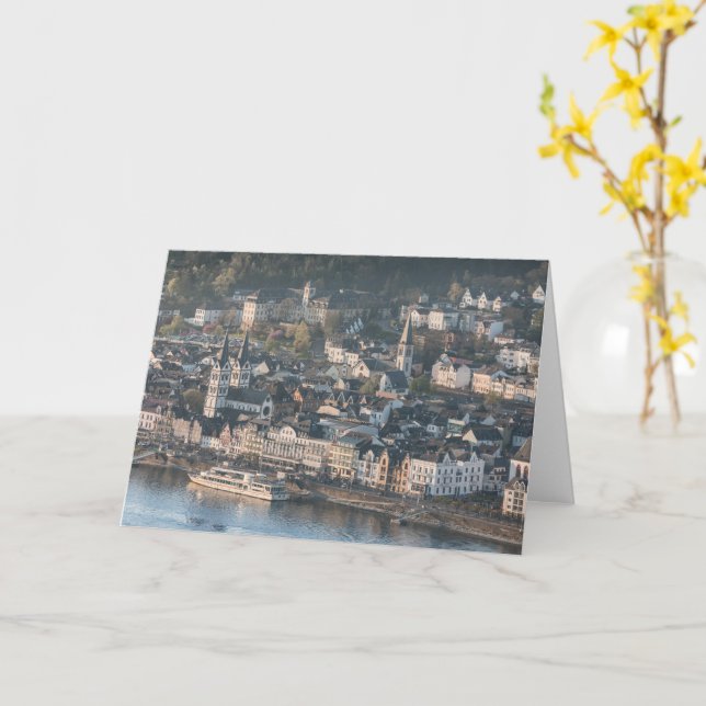 Tarjeta Boppard am Rhein Alemania (flor amarilla)