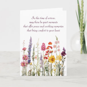 Tarjeta Borde de flores silvestres de acuarela de simpatía