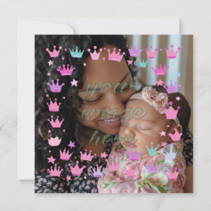 Tarjeta Borde de foto de la corona de la princesa púrpura