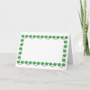 Tarjeta Borde de Shamrock en blanco