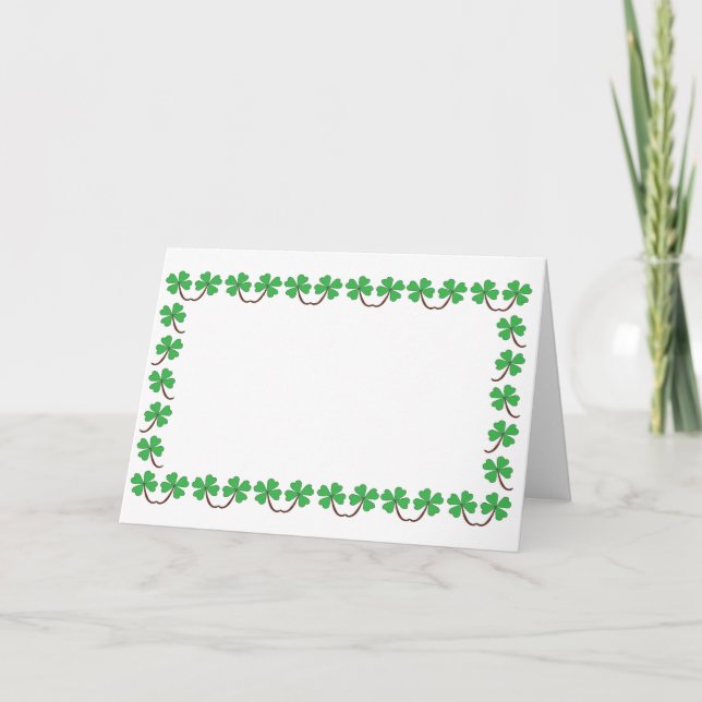 Tarjeta Borde de Shamrock en blanco (Anverso)