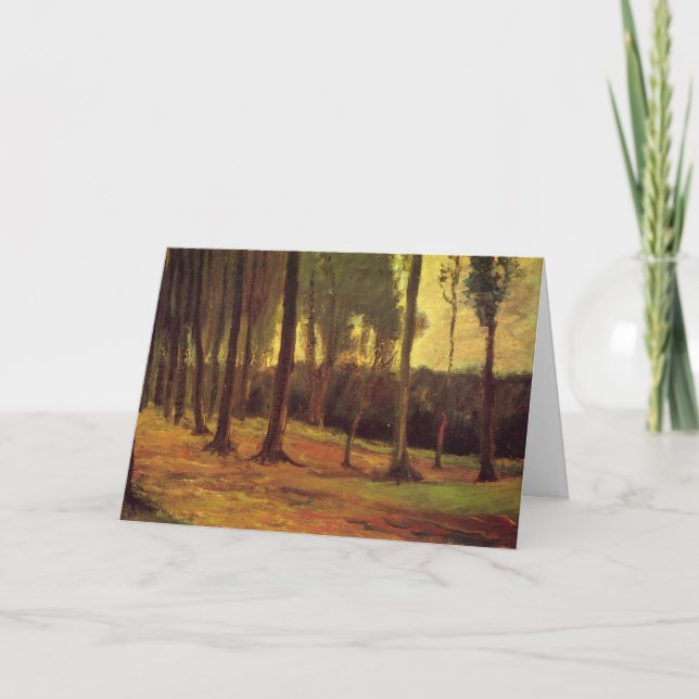 Tarjeta Borde de un bosque por Vincent van Gogh (Anverso)