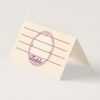 Tarjeta Borde Elegante Personalizable Morado/Rosa y Crema