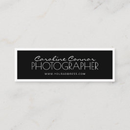 Tarjeta bordeada de blanco y negro para fotógrafo
