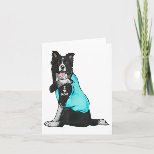 Tarjeta Border Collie amo a mamá tatuaje ropa de perro mam