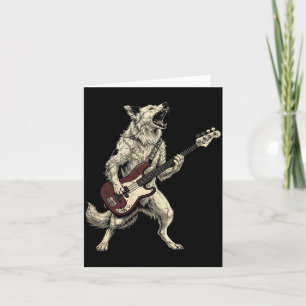 Tarjeta Border Collie de Roca Divertido Tocando Guitarra P