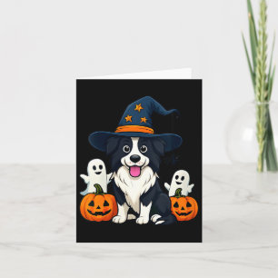 Tarjeta Border Collie Mujer Perro Negro Y Blanco Halloween
