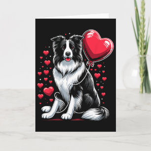 Tarjeta Border Collie perro día de San Valentín dueño de p