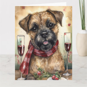 Tarjeta Border Terrier Año Nuevo