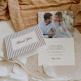 Tarjeta Borgona | Foto de boda de agradecimiento con letra