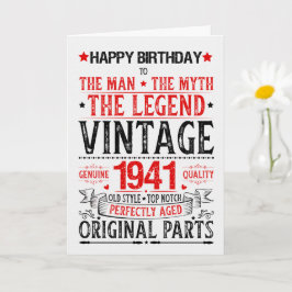 Tarjeta Born in 1941 Birthday the Man the Myth the Legend