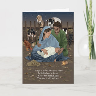 Tarjeta Born in Thee Nativity Christmas Card