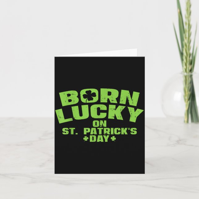 Tarjeta Born Lucky On St Patricks Day Shirt Birthday Boy G (Anverso)